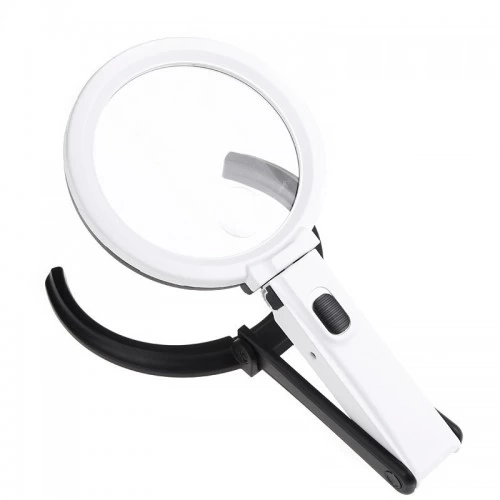 2x5x120mm 10 Ledli Masaüstü Büyüteç