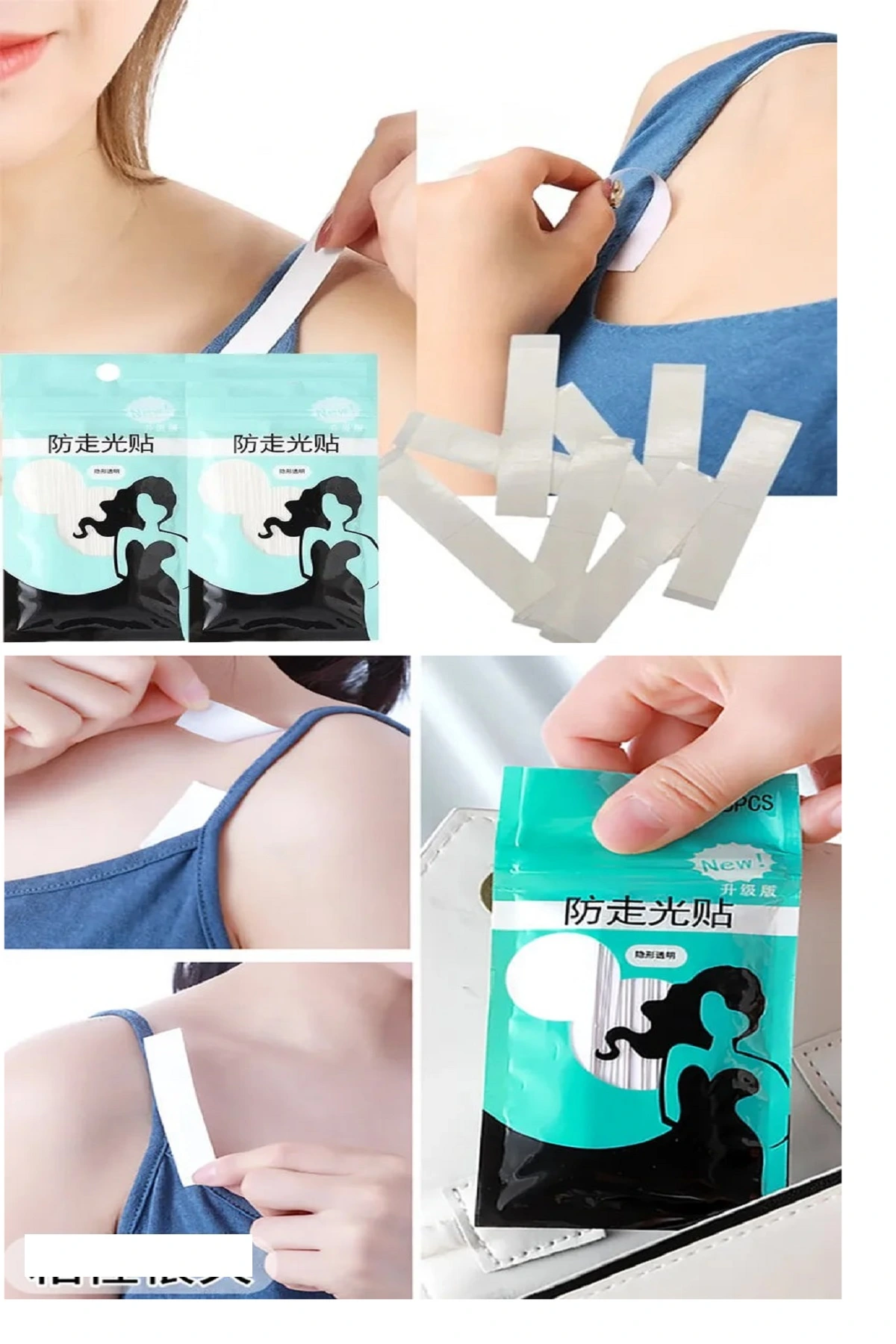 72 Adet Çift Taraflı Transparan Dekolte Kapatıcı Yapışkan Paça Boyu Düzeltici -askılı Elbise Bandı