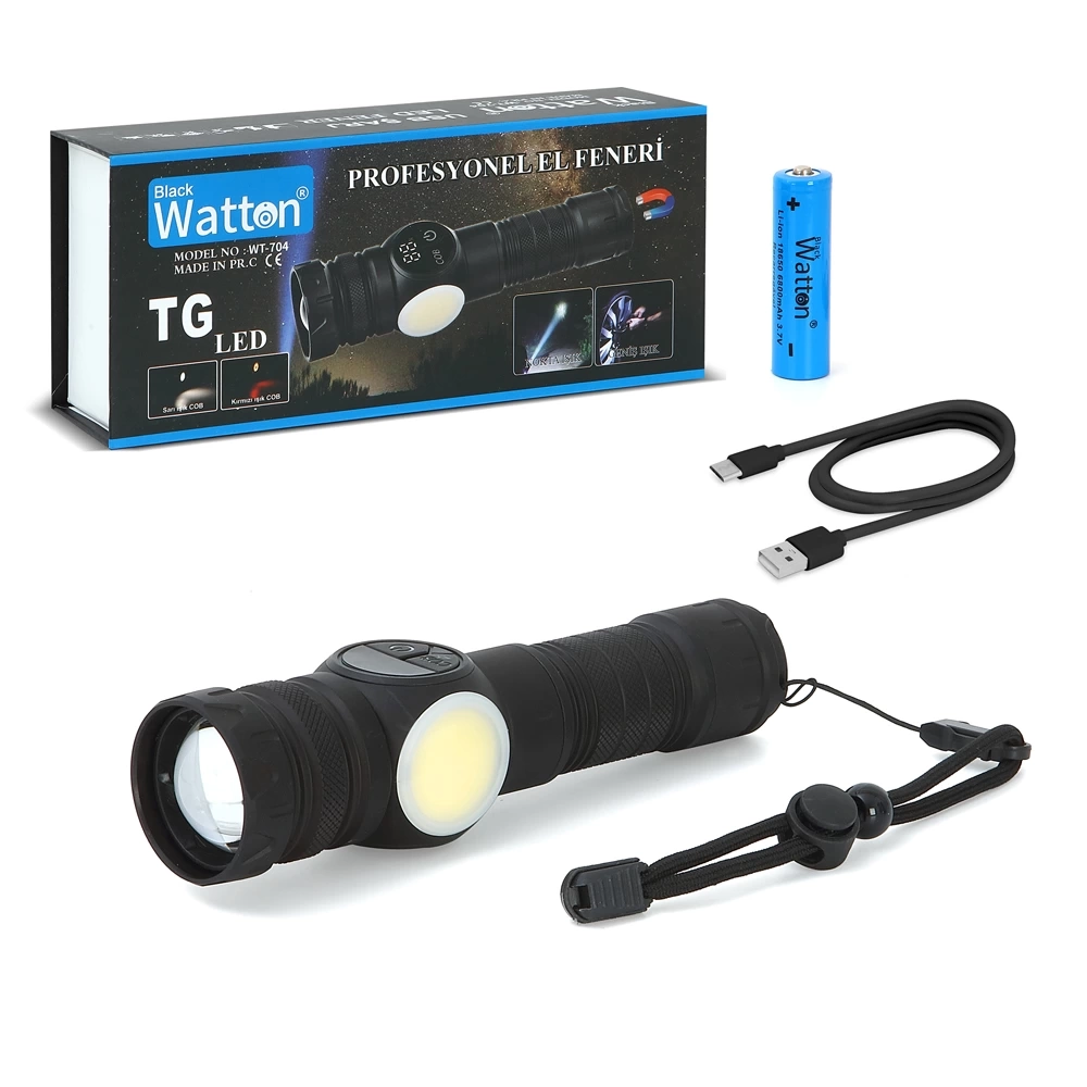 9 Mod Şarjlı Kamp Lambası El Feneri Wt-704