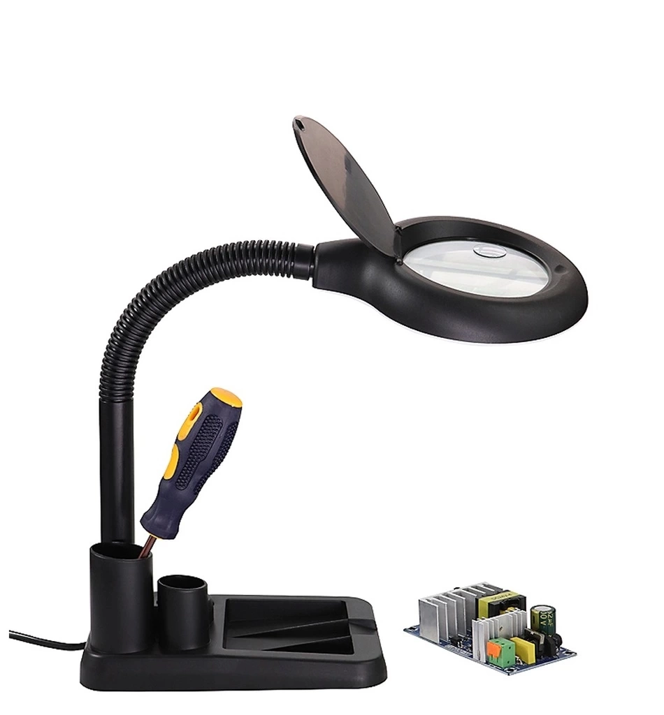 Esnek 5x /10x,40 Led Işıklı Büyüteç ,lamba Büyüteç Okuma, Çalışma Lehim Masa Lambası A808