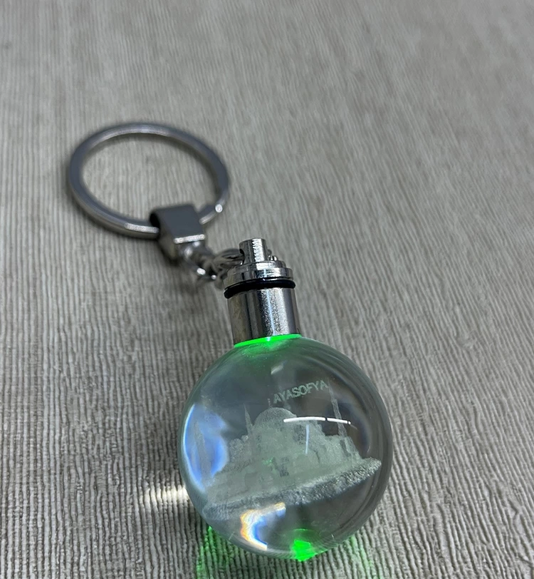 Ledli Ayasofya Tasarımı Kristal Anahtarlık Alk3803
