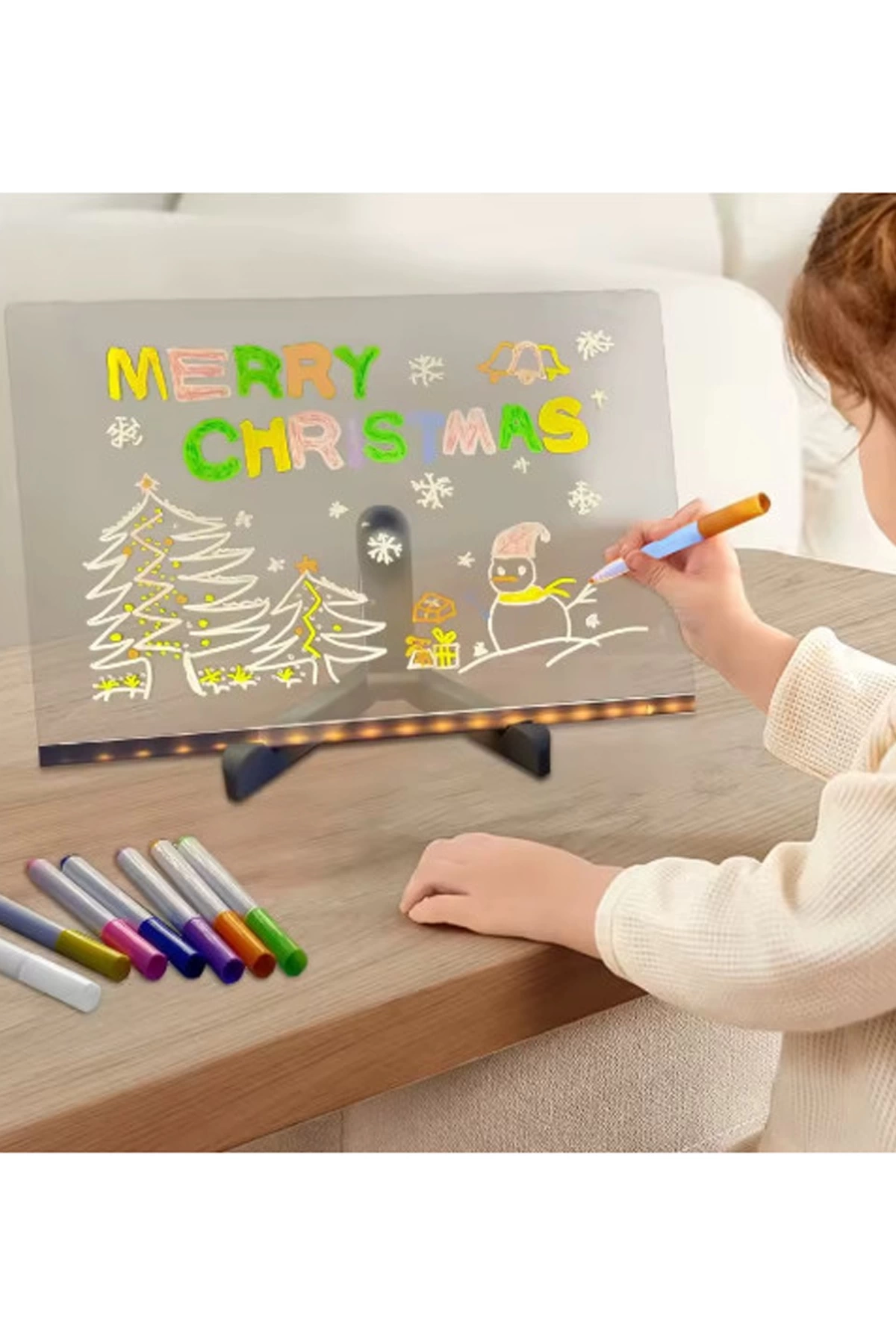 12 Inc Led Işıklı Çizim Tahtası Ayarlanabilir Stant Ve Kalemleri İle
