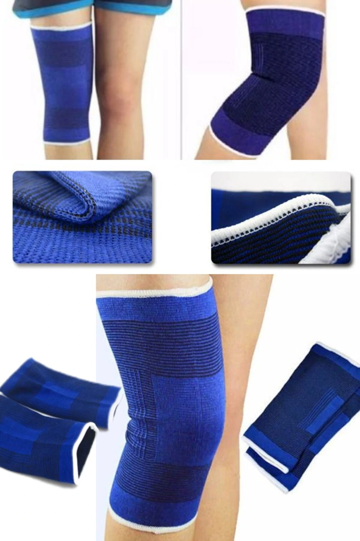 2 Li Elastik Dizlik - Egzersiz Ve Spor Dizliği Büyük Boy 23 Cm