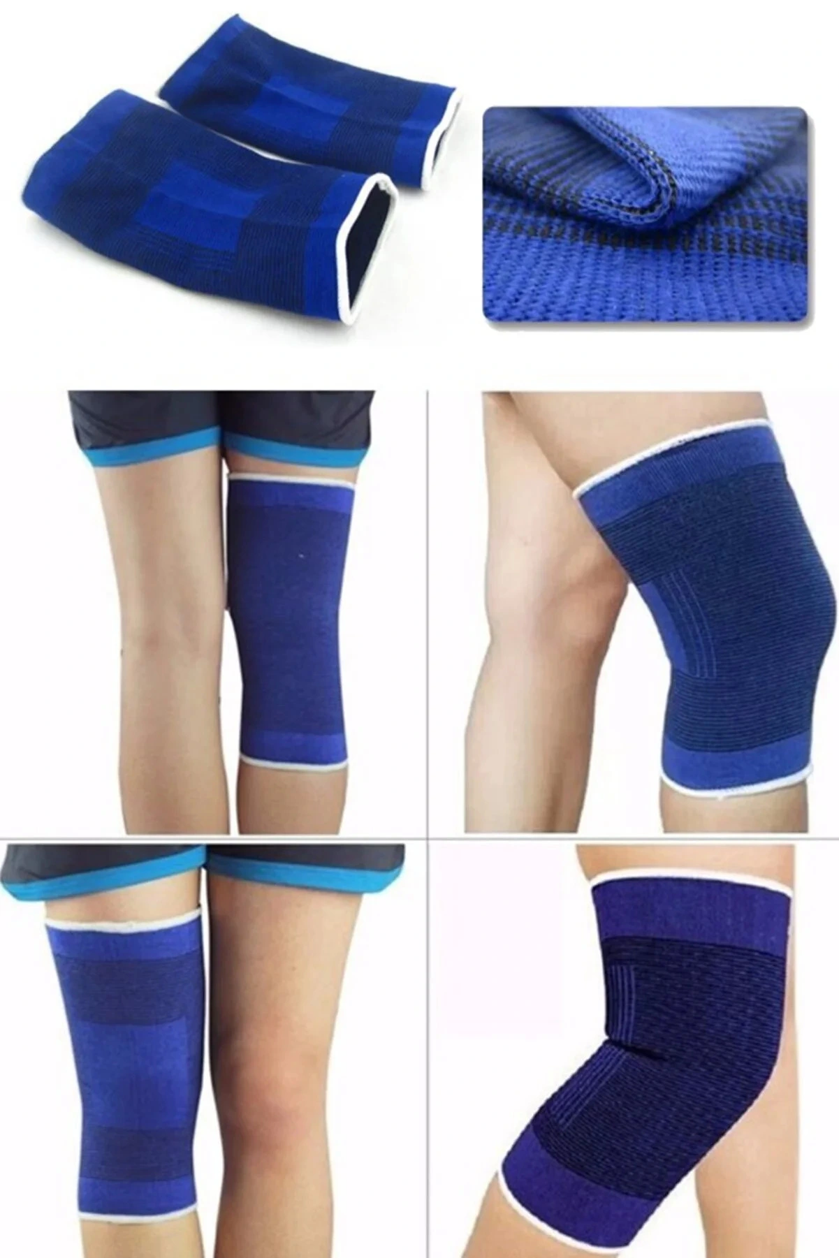 2 Li Elastik Dizlik - Egzersiz Ve Spor Dizliği Büyük Boy 23 Cm