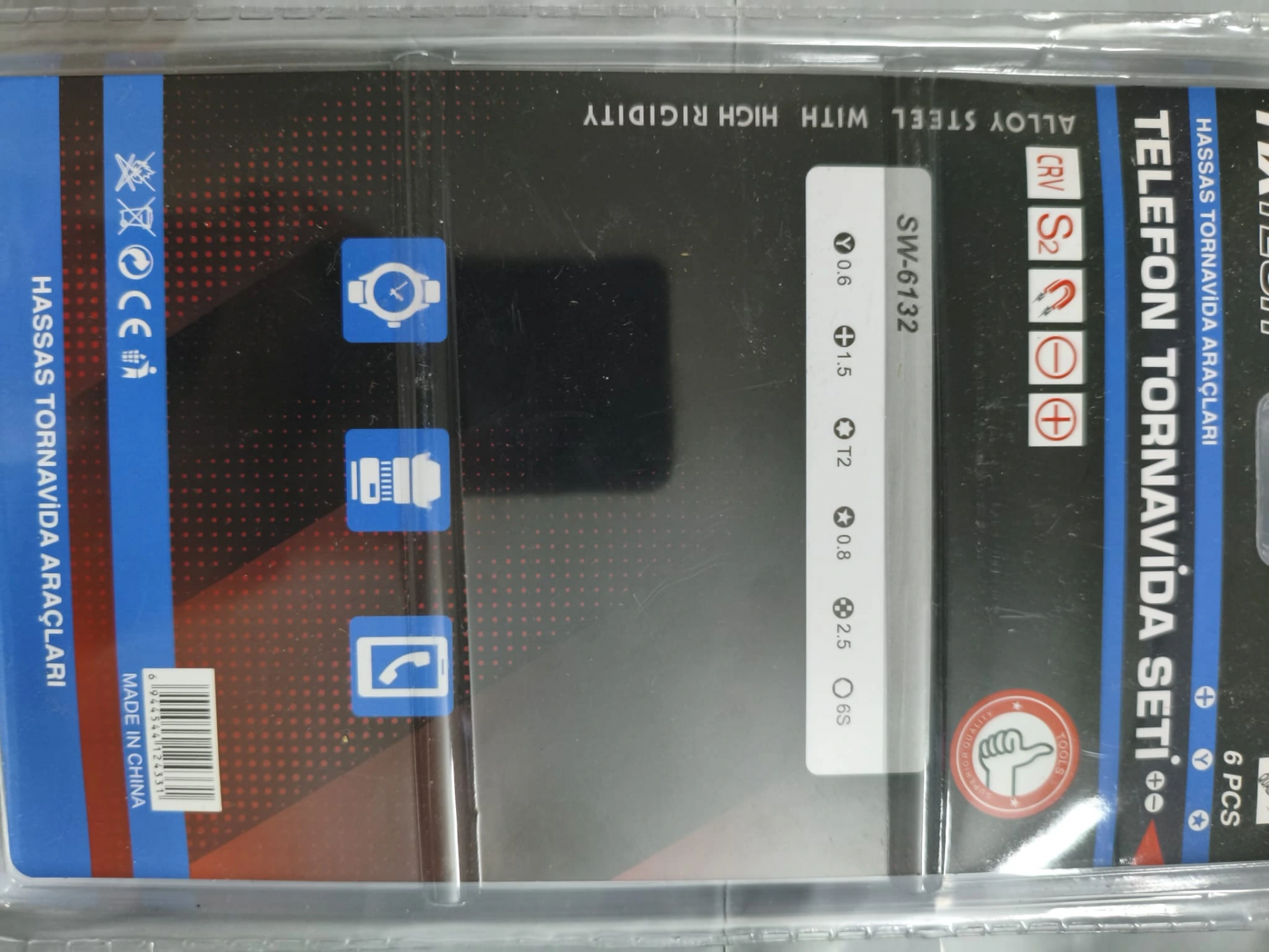 6 Parça Saatçi Ve Telefoncu Onarım Tornavida Seti Hassas Tornavida Seti