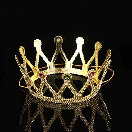 Altın Renk Çocuk Ve Yetişkin Uyumlu Kraliçe Tacı Prenses Tacı 8x25 Cm