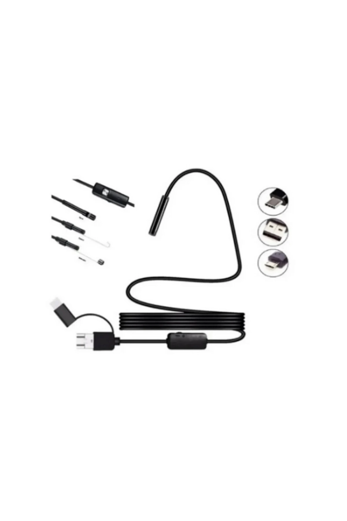 Endoskop Yılan Video Kamera Led’li 10 Metre 7 Mm Sert Kablo