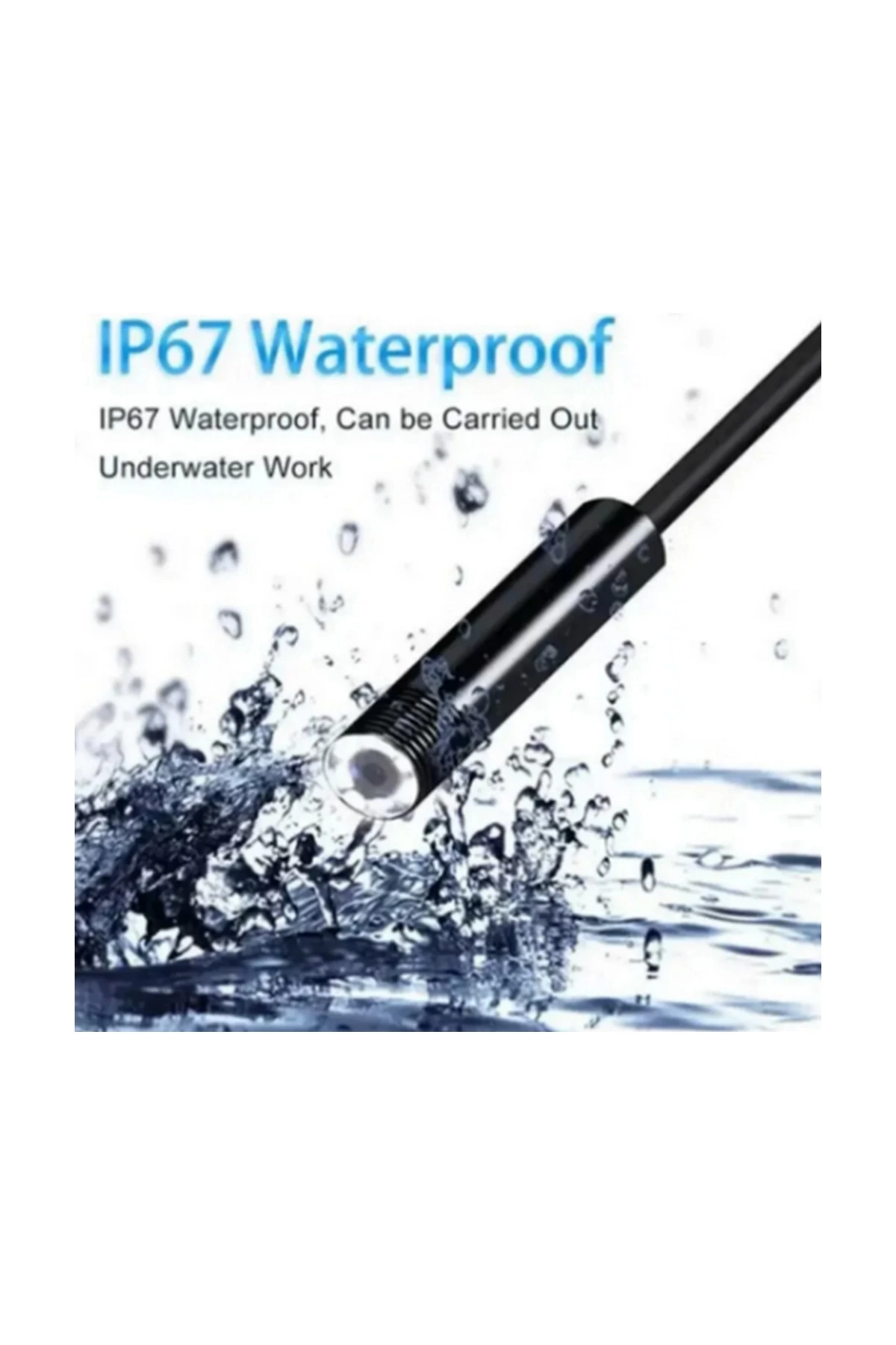 Endoskop Yılan Video Kamera Led’li 10 Metre 7 Mm Sert Kablo