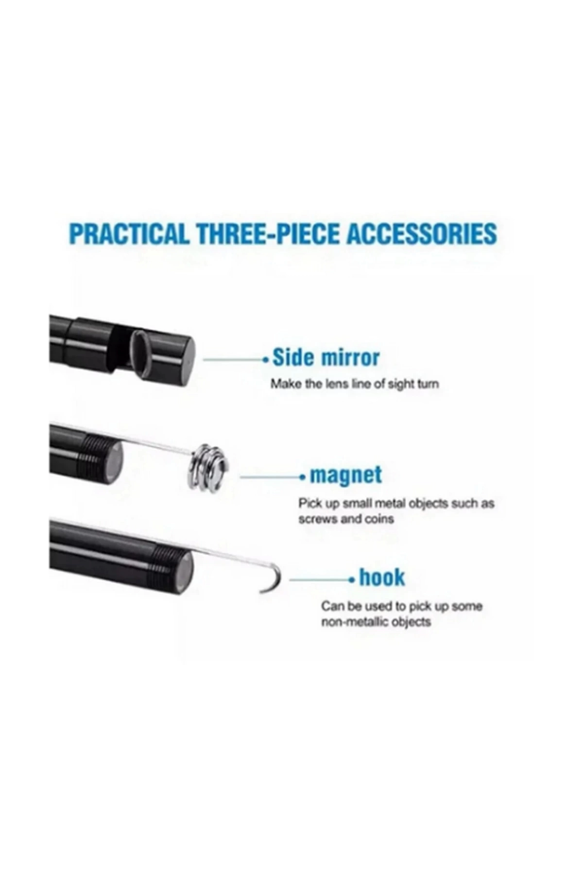 Endoskop Yılan Video Kamera Led’li 10 Metre 7 Mm Sert Kablo