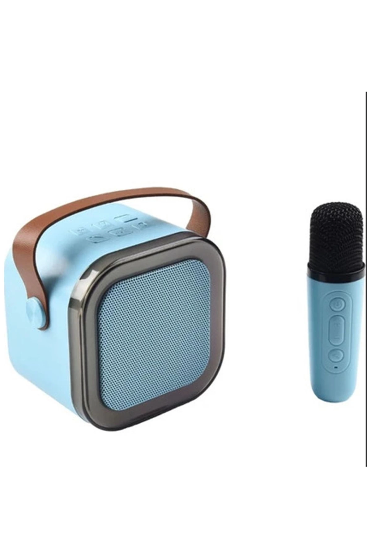 Karaoke Kablosuz Hoparlör Mikrofonlu Rgb Işıklı Bluetooth Speaker Tf Kart/usb Mavi