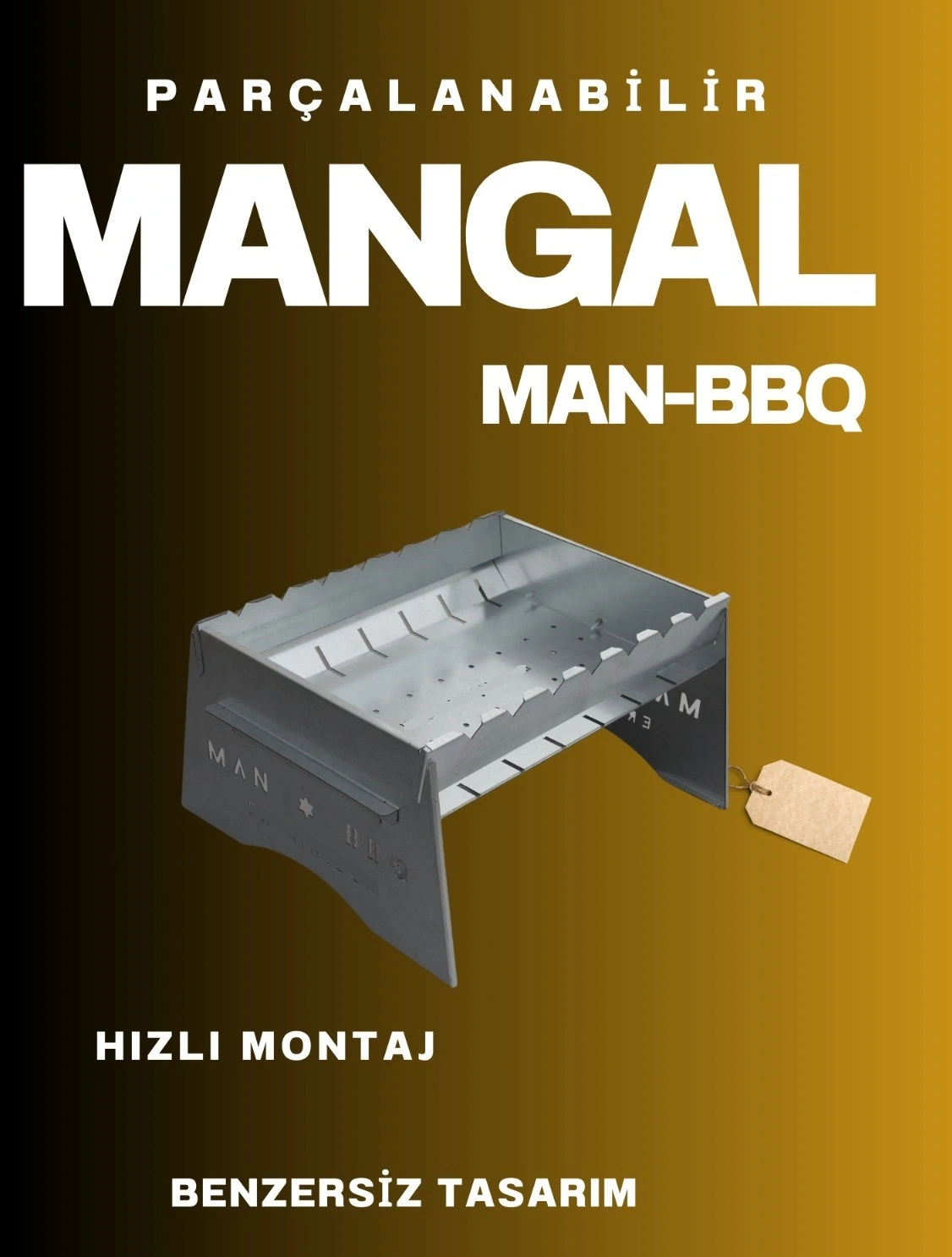 Katlanabilir Mangal - Portatif Katlanabilir Kamp Ve Piknik Mangalı 1 Mm Kalınlık