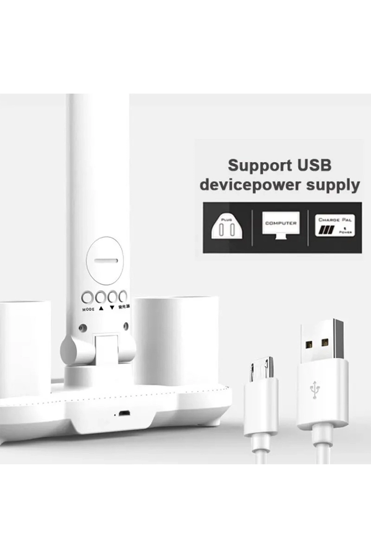 Led Dokunmatik Katlanabilir Masa Lambası Takvim Sıcaklık Saat Şarjlı Masa Lambası