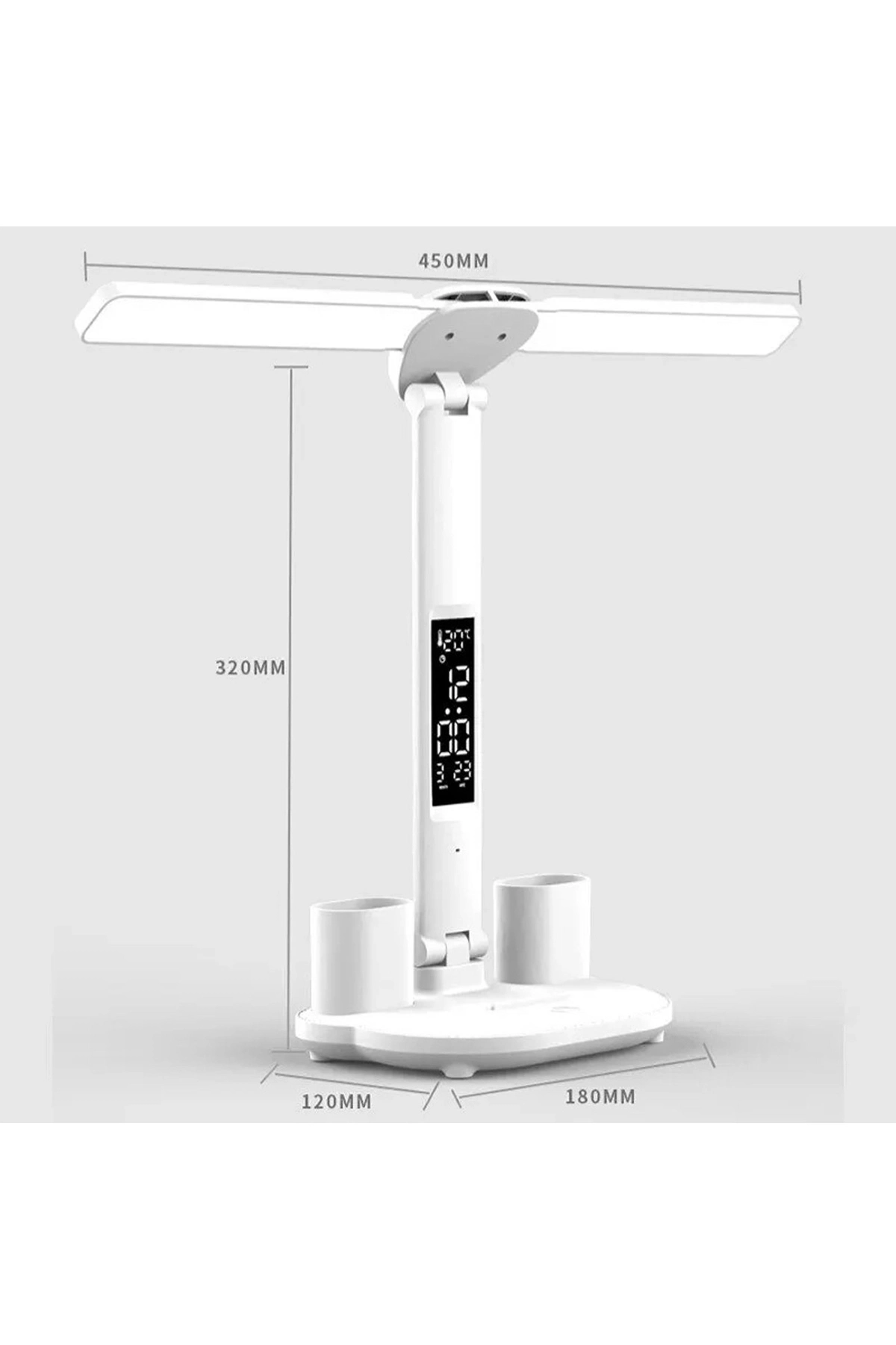 Led Dokunmatik Katlanabilir Masa Lambası Takvim Sıcaklık Saat Şarjlı Masa Lambası