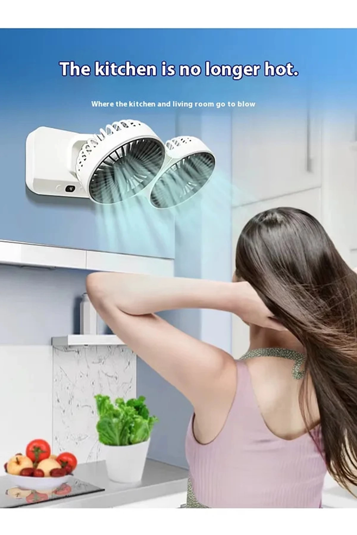 Masaüstü Dijital Ekranlı Çift Fanlı Led Işıklı Soğutucu Fan Ev Ofis Şarjlı Vantilatör