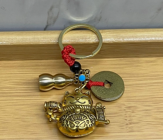 Metal Şans Ve Bereket Kedisi Anahtarlık Alk4467