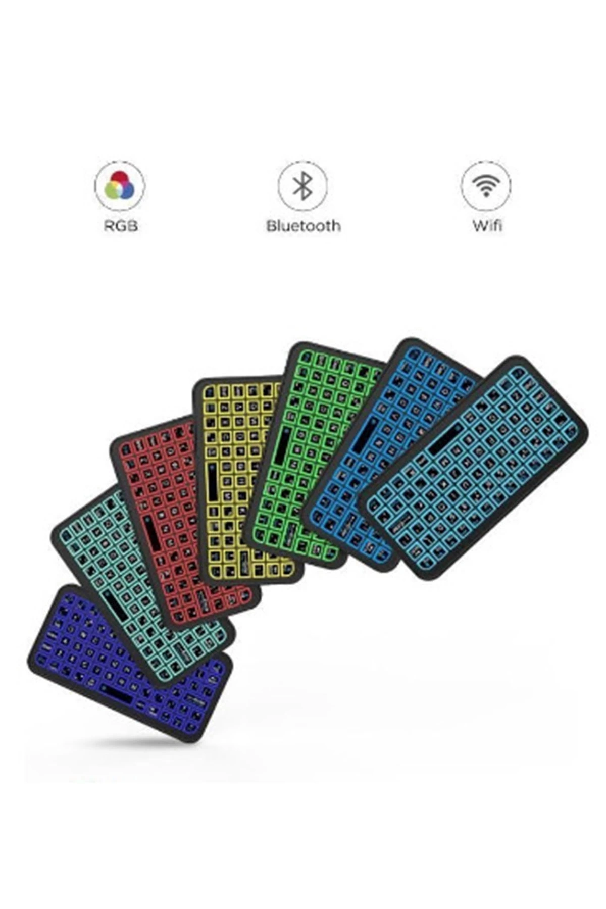 Mini Klavye Smarttv Işıklı Bluetooth Kablosuz Televizyon Ps3 Dizüstü Tabletler Ve Telefonlar İçin