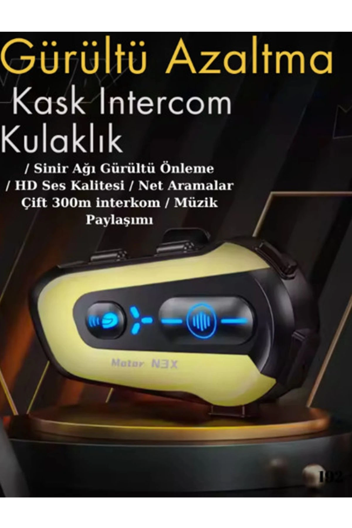 N3x Rgb Işıklı Intercom 3 Kişi Bağlantılı 1000mah Motosiklet Bluetooth Kulaklık Seti
