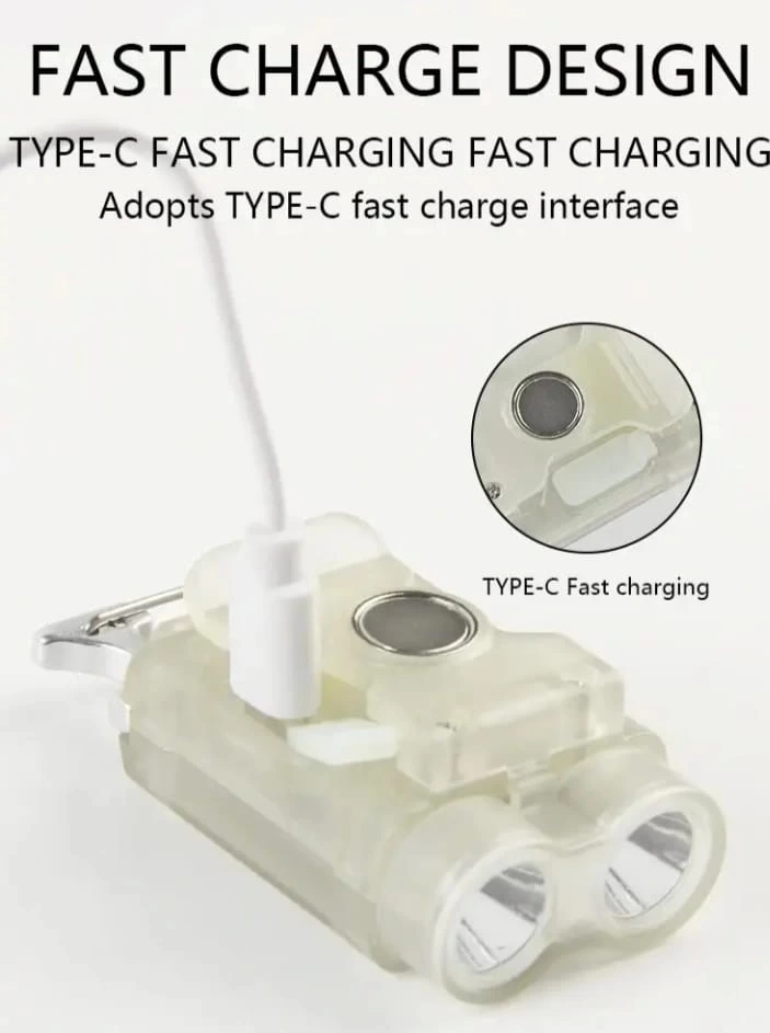 V15 Edc El Feneri 1200lm Anahtarlık Işık Tip-c Şarj Edilebilir Taşınabilir Mini Torch Mıknatıs Klips Ile Kamp Cep Fener