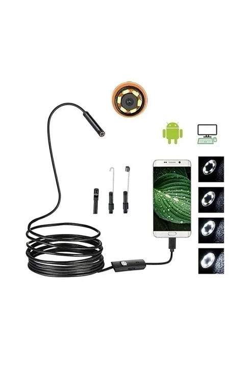 Vtn-02 Endoskop Yılan Video Kamera Led’li 2 Metre 7 Mm Sert Kablo Su Geçirmez
