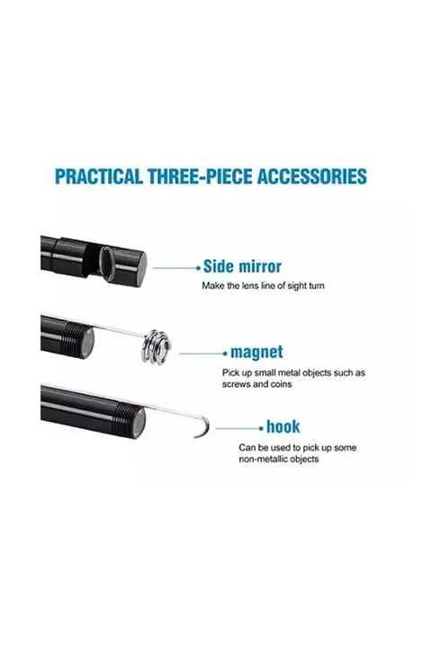 Vtn-02 Endoskop Yılan Video Kamera Led’li 2 Metre 7 Mm Sert Kablo Su Geçirmez