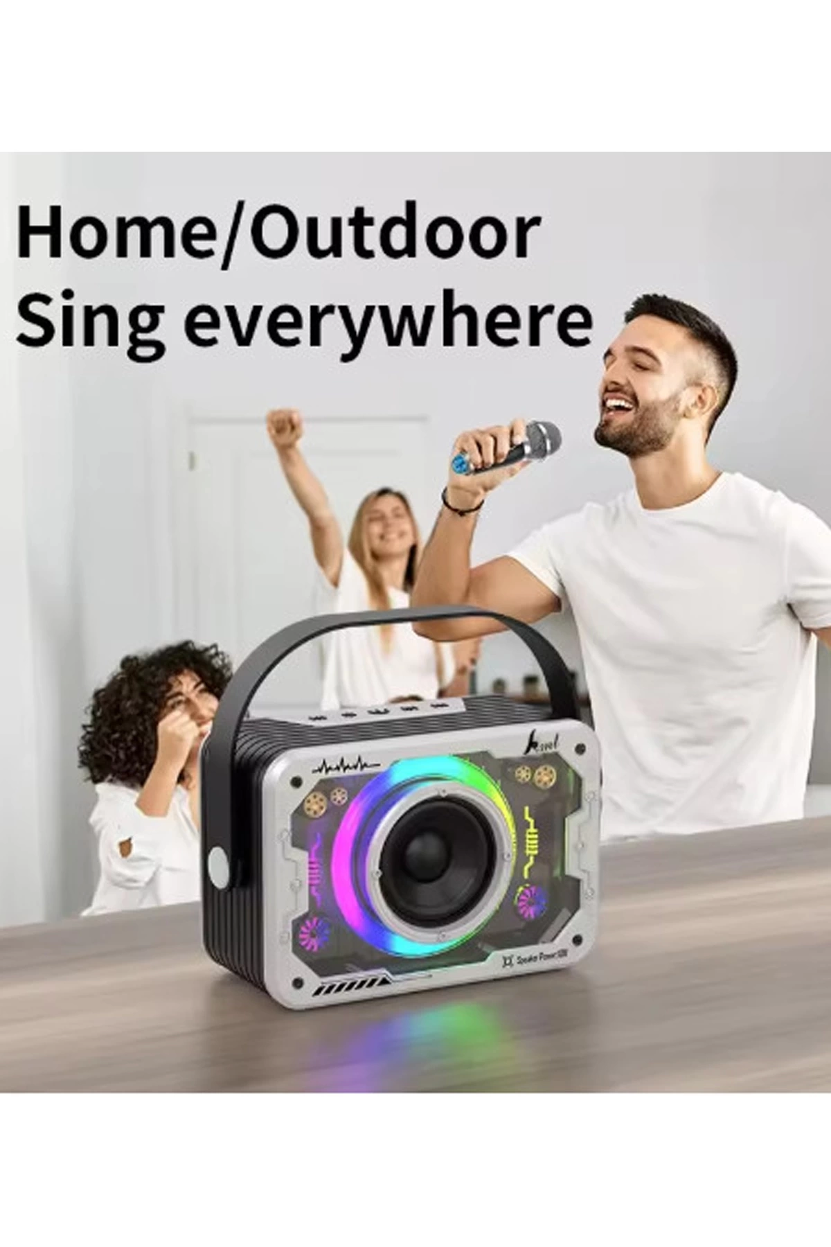 Vtn-82 Taşınabilir Kablosuz Işıklı Bluetooth Hoparlör Ses Değiştirme Özellikli