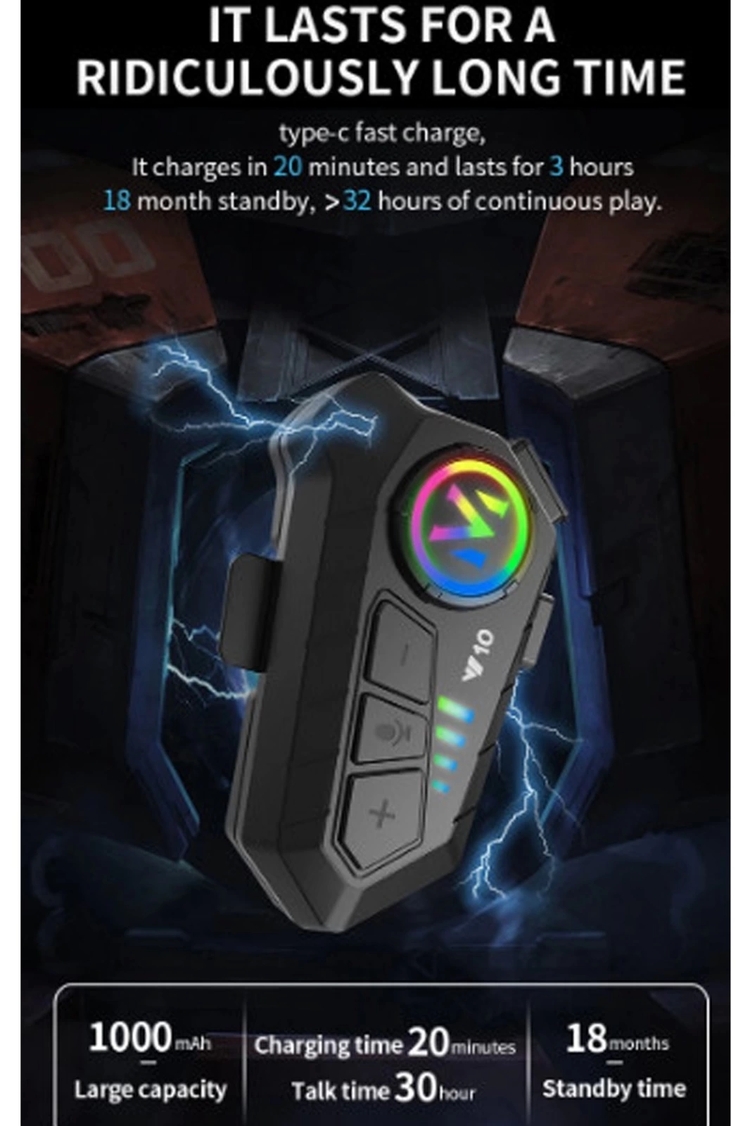 Y10 Kask Kulaklık Bluetooth Motosiklet Kulaklık 5,3 Bluetooth Intercom Motorsiklet Kulaklık