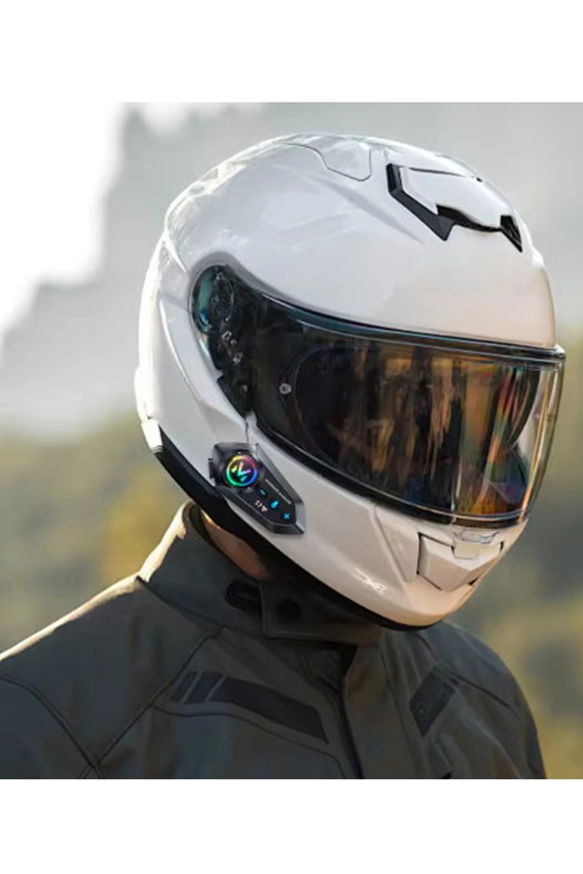 Y12  Motor Kask Kulaklık Rgb Modlu Radyolu Motosiklet Kulaklık 5.3 Bluetooth Intercom