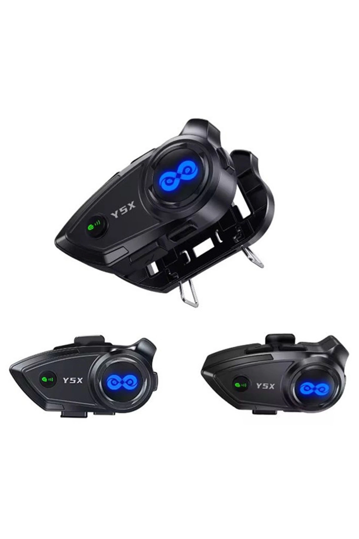 Y5x Rgb Işıklı Intercom 5 Kişi Bağlantılı 1000mah Motosiklet Bluetooth Kulaklık Seti