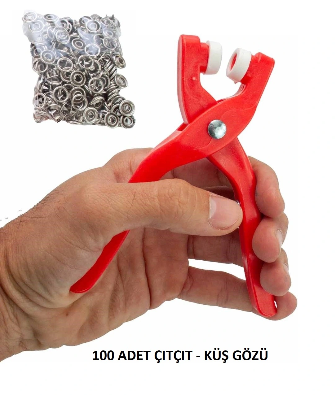 Yuvarlak Halkalı Kuş Gözü Pensesi 9.5 Mm - Bebek Elbise Çıtçıt Montaj Seti 100lü