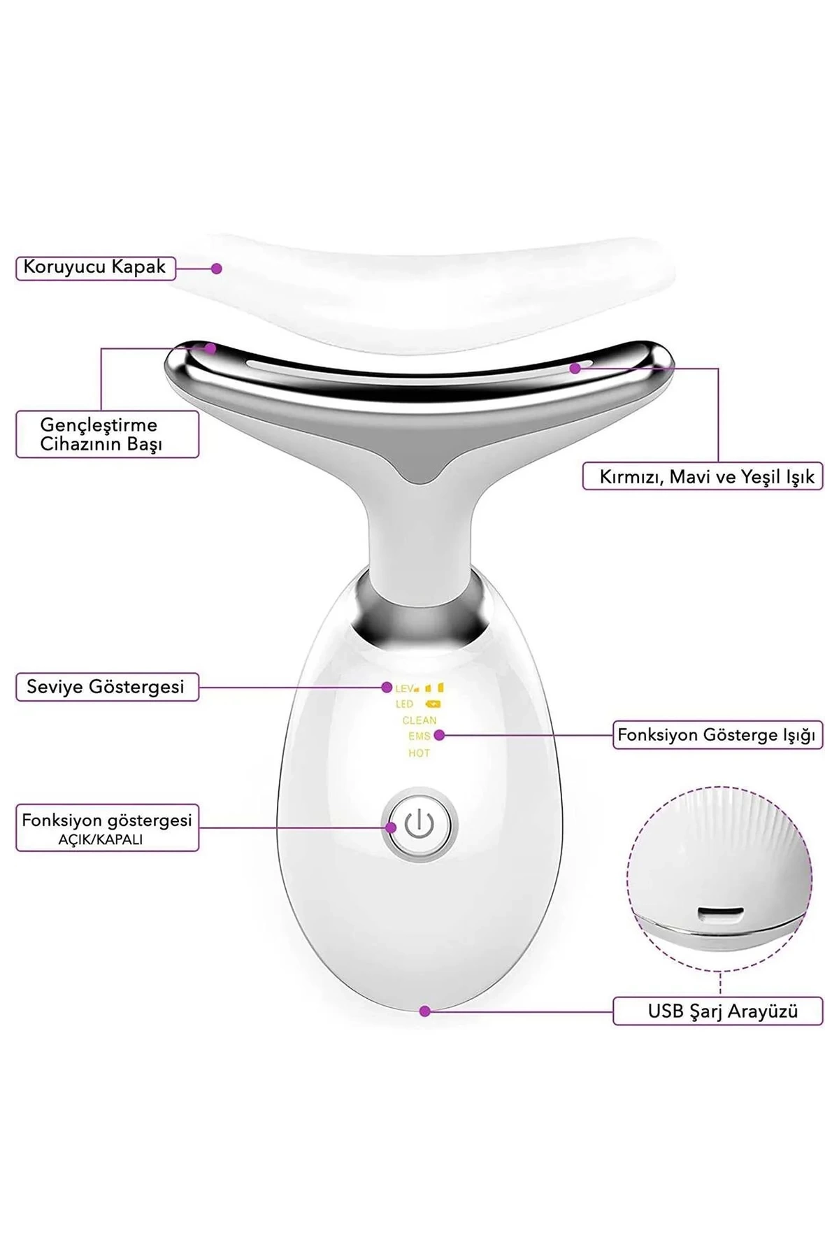 Yüz Ve Boyun Kırşıklık Giderici Ems Güzellik Cihazı ( Gıdık,sarkma,kırışıklık)